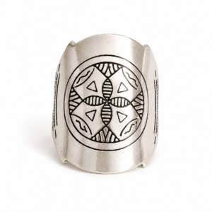 Amazigh Silver Shield Ring – Azru Geometric Tribal Design