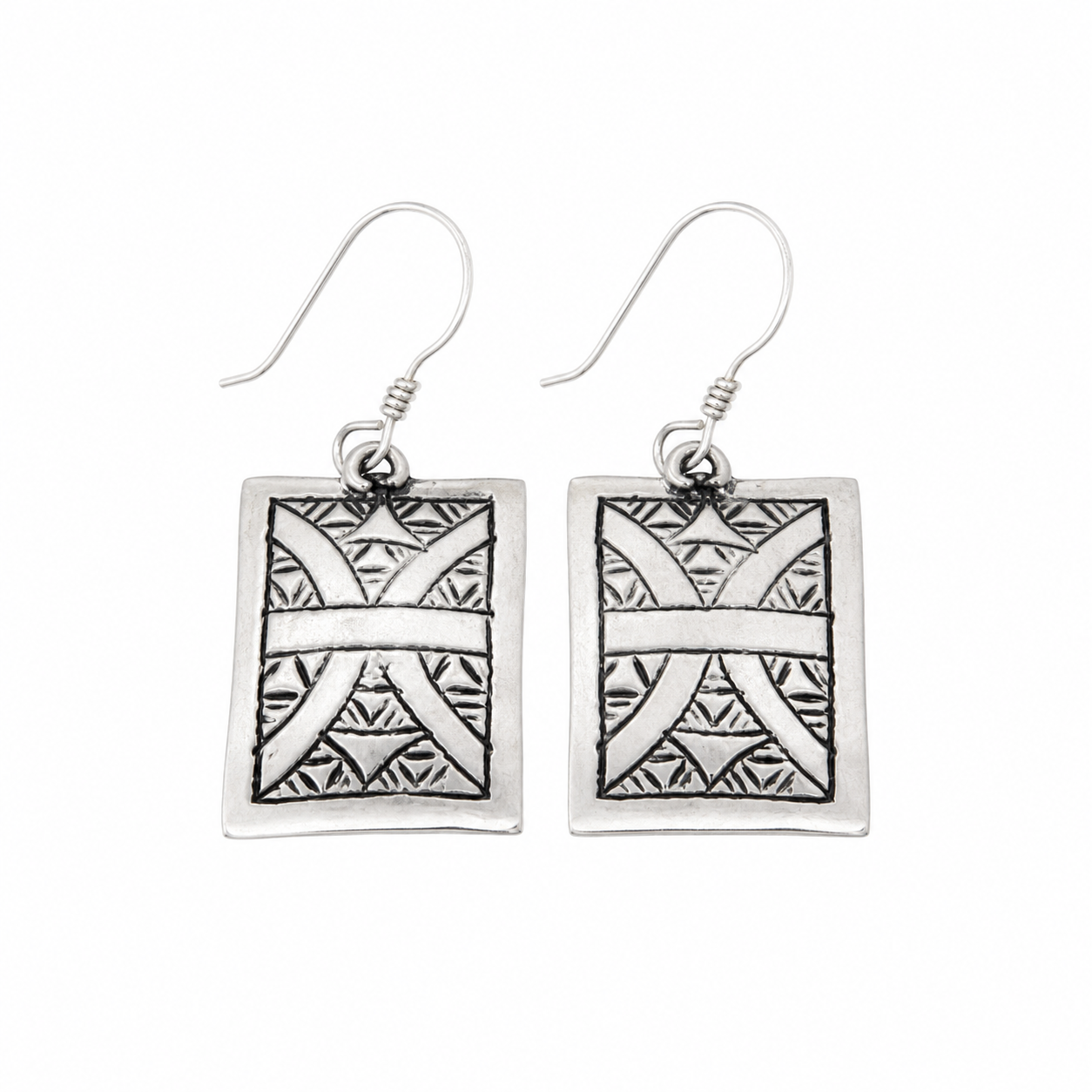 Amazigh Sterling Silver Amazigh Yaz Symbol Bohemian Earrings: Berber Jewelry