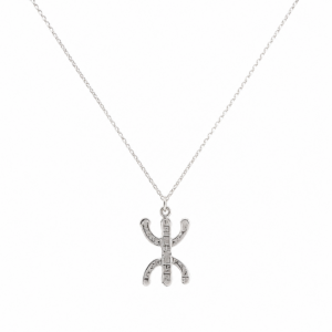 Amazigh Sterling Silver Necklace: Berber Symbol Pendant
