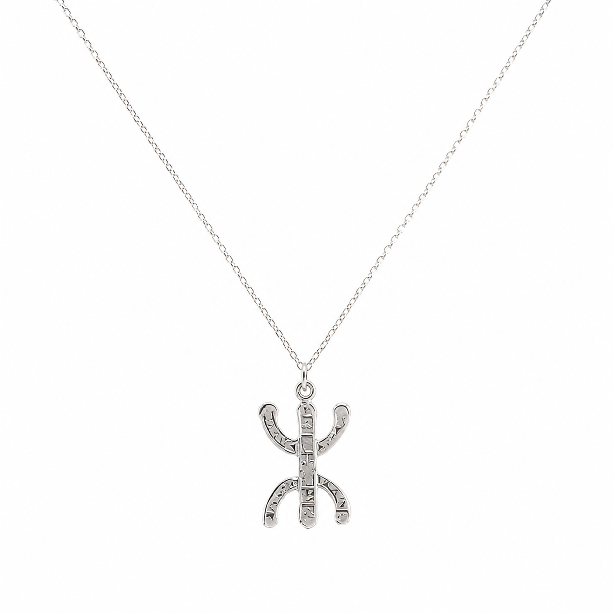 Amazigh Sterling Silver Necklace: Berber Symbol Pendant