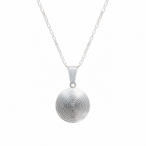Amazigh Sterling Silver Necklace: Handmade Engraved Spiral Pendant