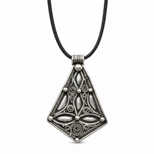 Berber Amulet Sterling Silver Pendant Necklace: Tuareg Cross