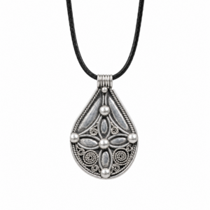 Berber Amulet Sterling Silver Pendant Necklace: Tuareg Cross