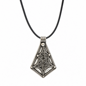 Berber Amulet Sterling Silver Pendant Necklace: Tuareg Cross African Spiral Boho Gypsy Boho