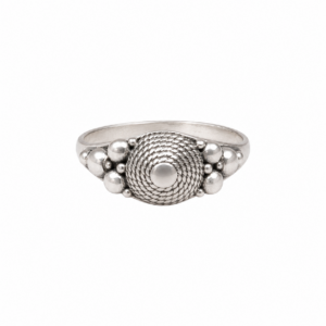 Berber Beaded Balls Spiral Sterling Silver Ring: Handmade Tribal Ethnic Traditional Vintage Jewelry