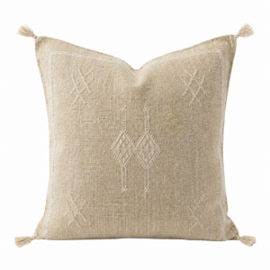 Berber Beige Cactus Silk Handmade Sabra Cushion Pillow
