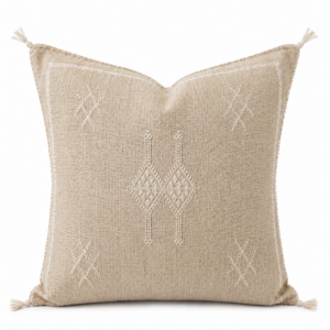 Berber Beige Cactus Silk Handmade Sabra Cushion Pillow