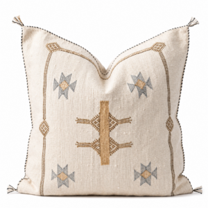 Berber Beige Cactus Silk Handmade Sabra Cushion Pillow