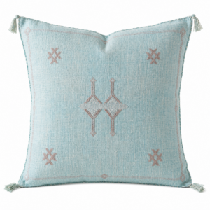 Berber Blue Sky Cactus Silk Handmade Sabra Pillow