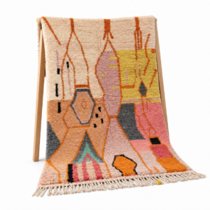 Berber Boujaad Rug Peach Pink Abstract