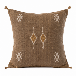 Berber Brown Cactus Silk Handmade Sabra Cushion Pillow