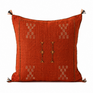 Berber Burnt Orange Cactus Silk Handmade Sabra Pillow