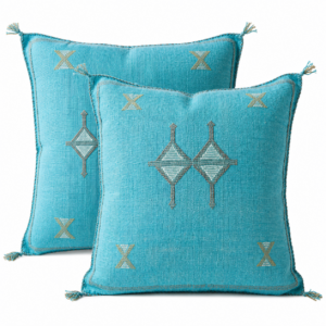 Berber Cactus Silk Cover 20×20 Blue Jeans Pillow