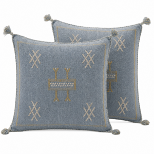 Berber Cactus Silk Cover 20×20 Blue Sabra Pillow