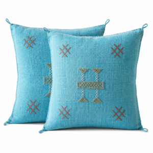 Berber Cactus Silk Cover 20×20 Blue Sky Pillow