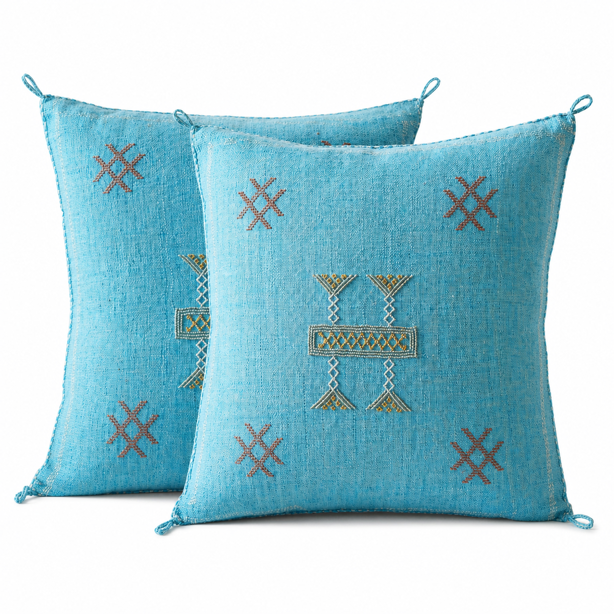 Berber Cactus Silk Cover 20x20 Blue Sky Pillow