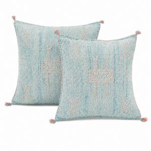 Berber Cactus Silk Cover 20×20 Light Blue Pillow