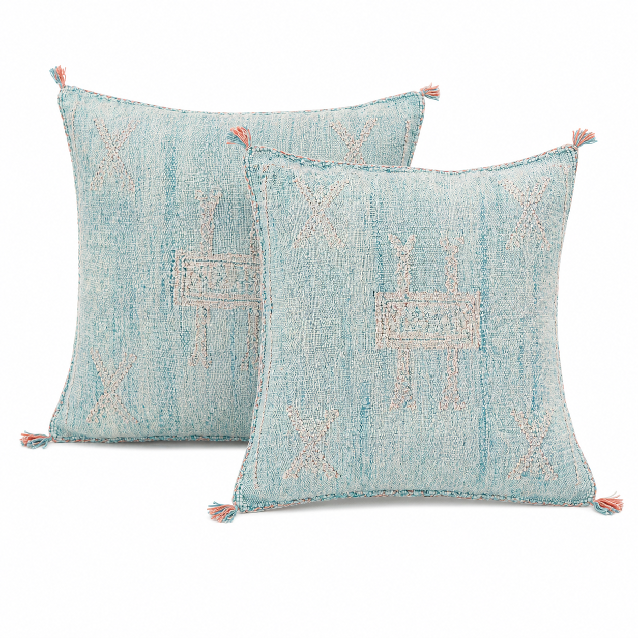 Berber Cactus Silk Cover 20x20 Light Blue Pillow