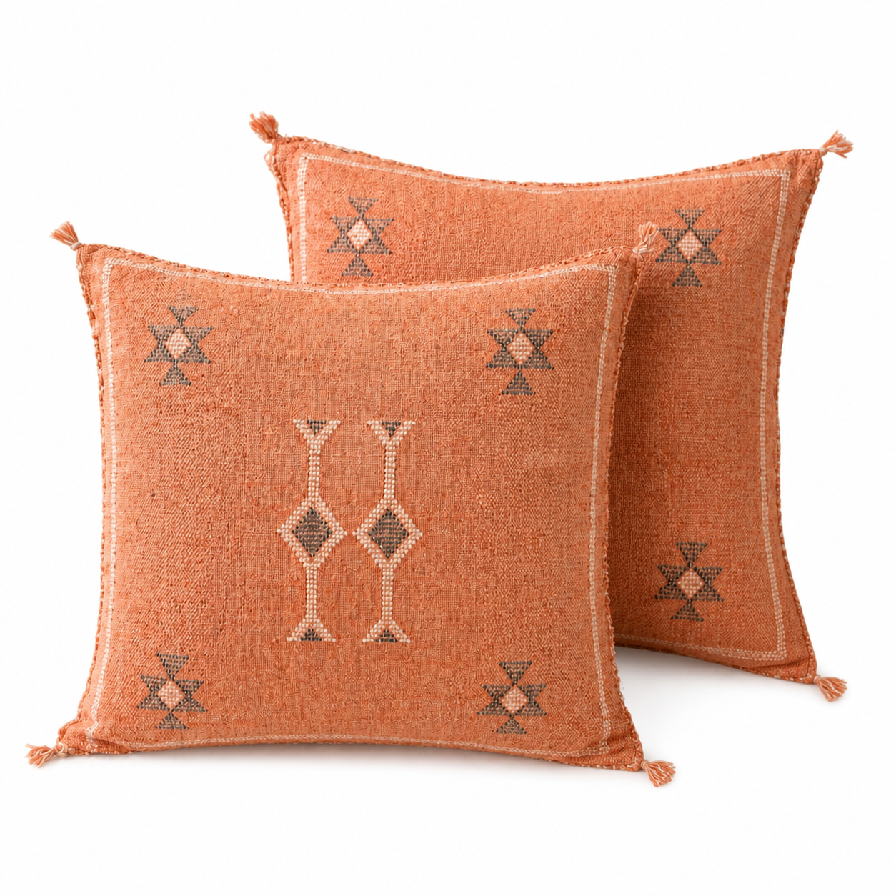 Berber Cactus Silk Cover 20x20 Light Orange Pillow