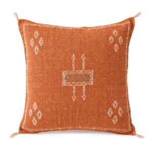 Berber Cactus Silk Cover 20×20 Orange Sabra Pillow