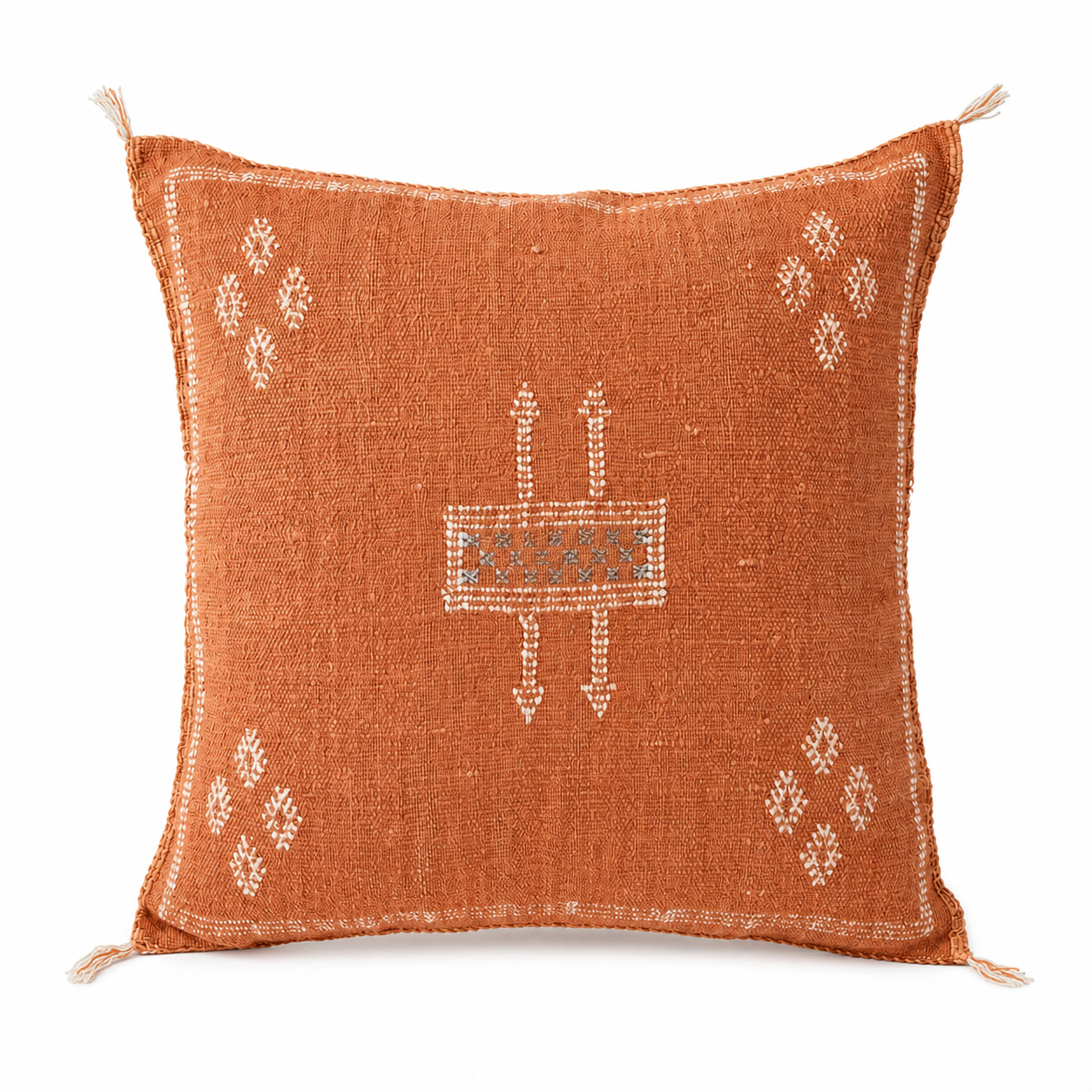 Berber Cactus Silk Cover 20x20 Orange Sabra Pillow