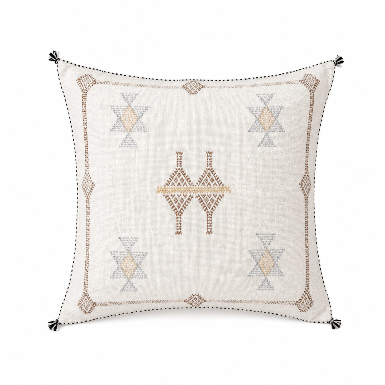 Berber Cactus Silk Cover 20x20 White Sabra Pillow