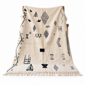 Berber Cream & Black Azilal Rug