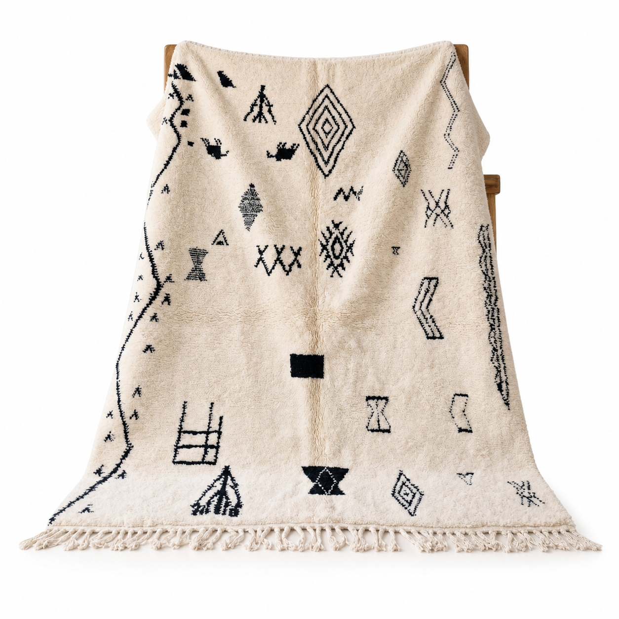 Berber Cream & Black Azilal Rug