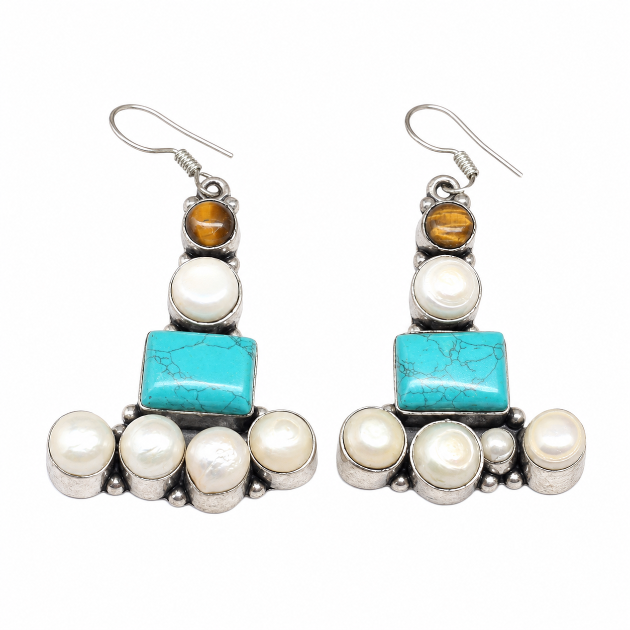 Berber Earrings: Silver Plated African Boho Jewelry