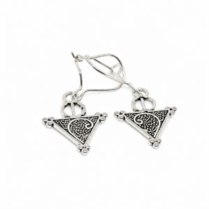Berber Fibula Earrings: Boho Silver Ethnic Jewelry