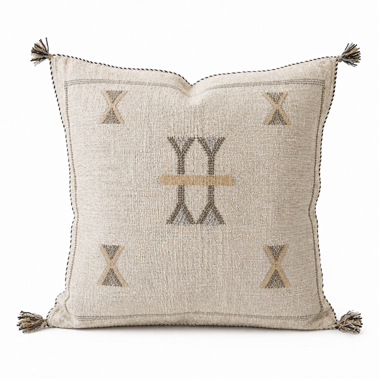 Berber Gray Cactus Silk Handmade Sabra Cushion Pillow