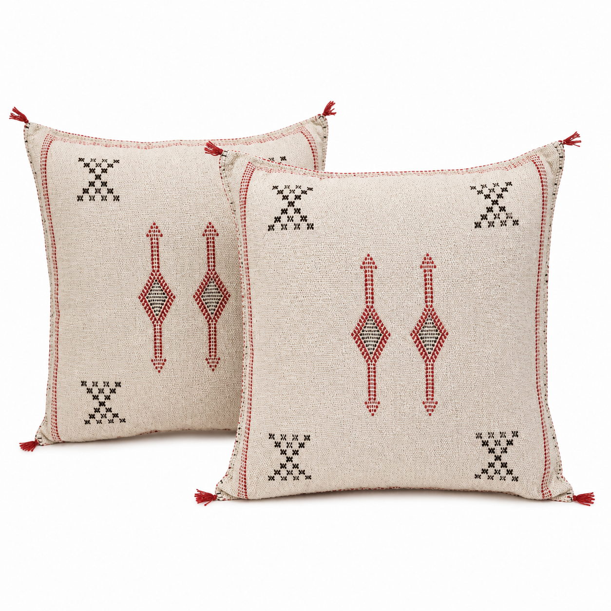 Berber Handmade cactus silk cushion case Beige Pillow