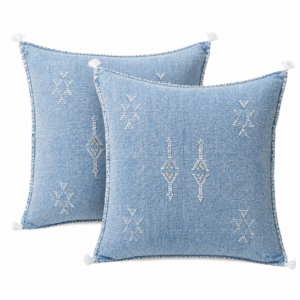 Berber Handmade cactus silk cushion case Blue Pillow