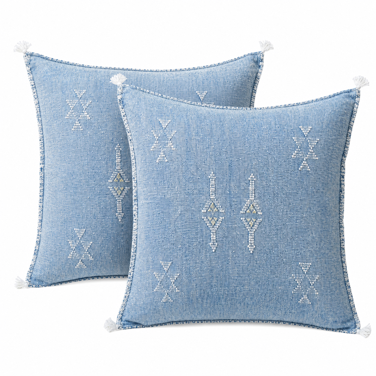 Berber Handmade cactus silk cushion case Blue Pillow