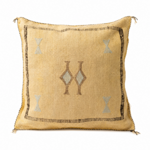 Berber Handmade cactus silk cushion case Yellow Pillow