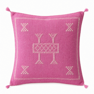 Berber Hot Pink Handmade cactus silk cushion Pillow