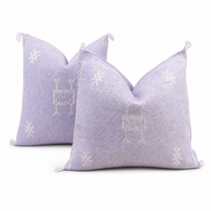 Berber Light Lavender Cactus Silk Handmade Sabra Pillow