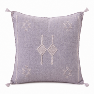 Berber Light Lavender Handmade cactus silk cushion Pillow