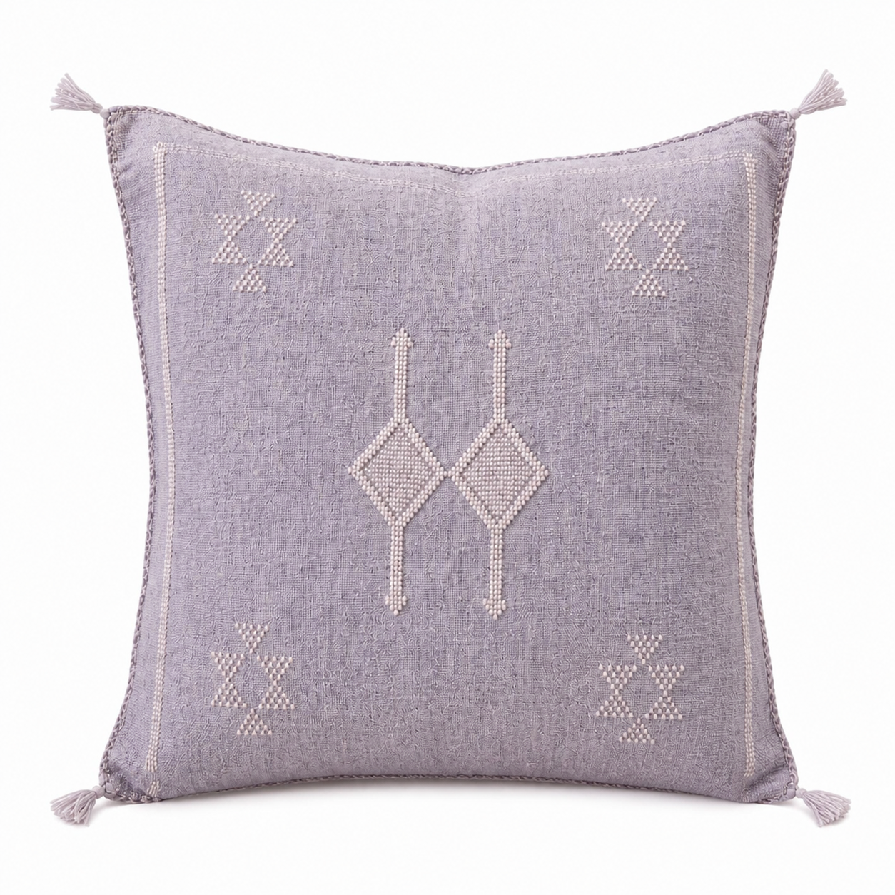 Berber Light Lavender Handmade cactus silk cushion Pillow