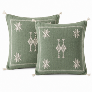 Berber Light Olive Cactus Silk Handmade Sabra Pillow