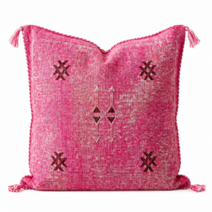 Berber Pink Handmade cactus silk cushion case Pillow