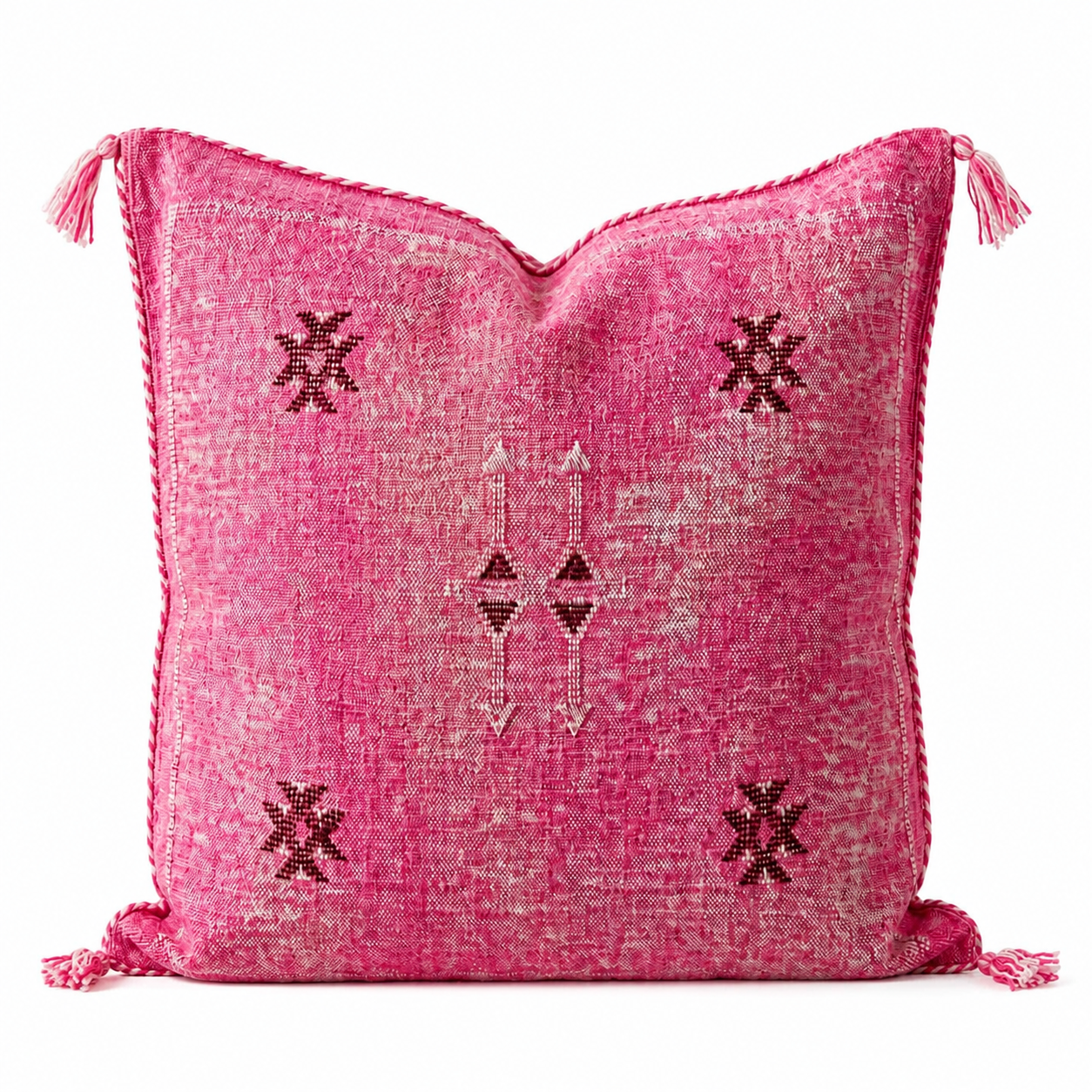 Berber Pink Handmade cactus silk cushion case Pillow