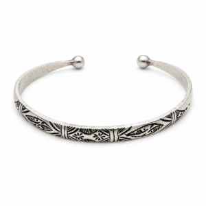 Berber Silver Geometric Bracelet – Amazigh Jewelry with Character