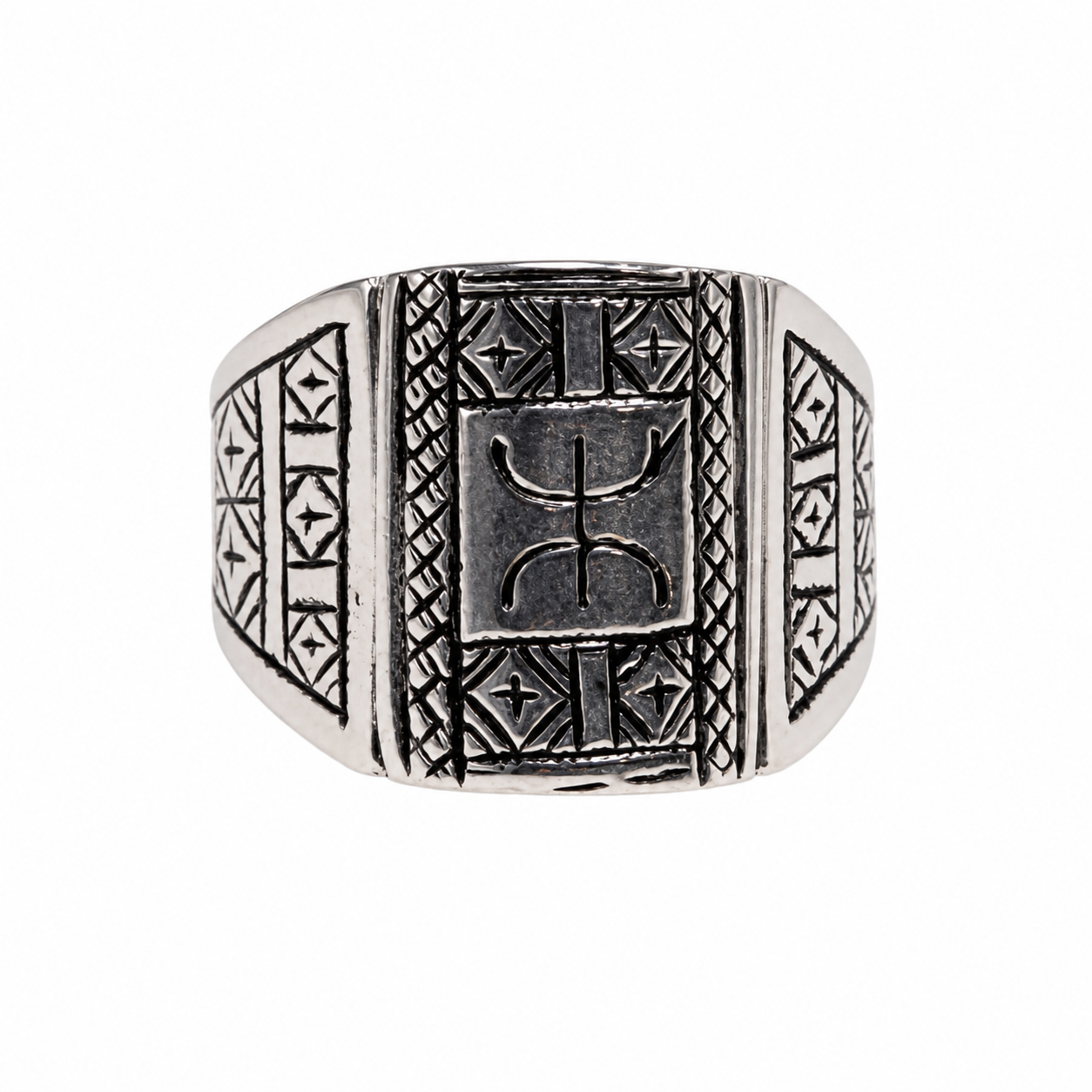 Berber Silver Ring - Handmade Sterling Silver Yaz Symbol