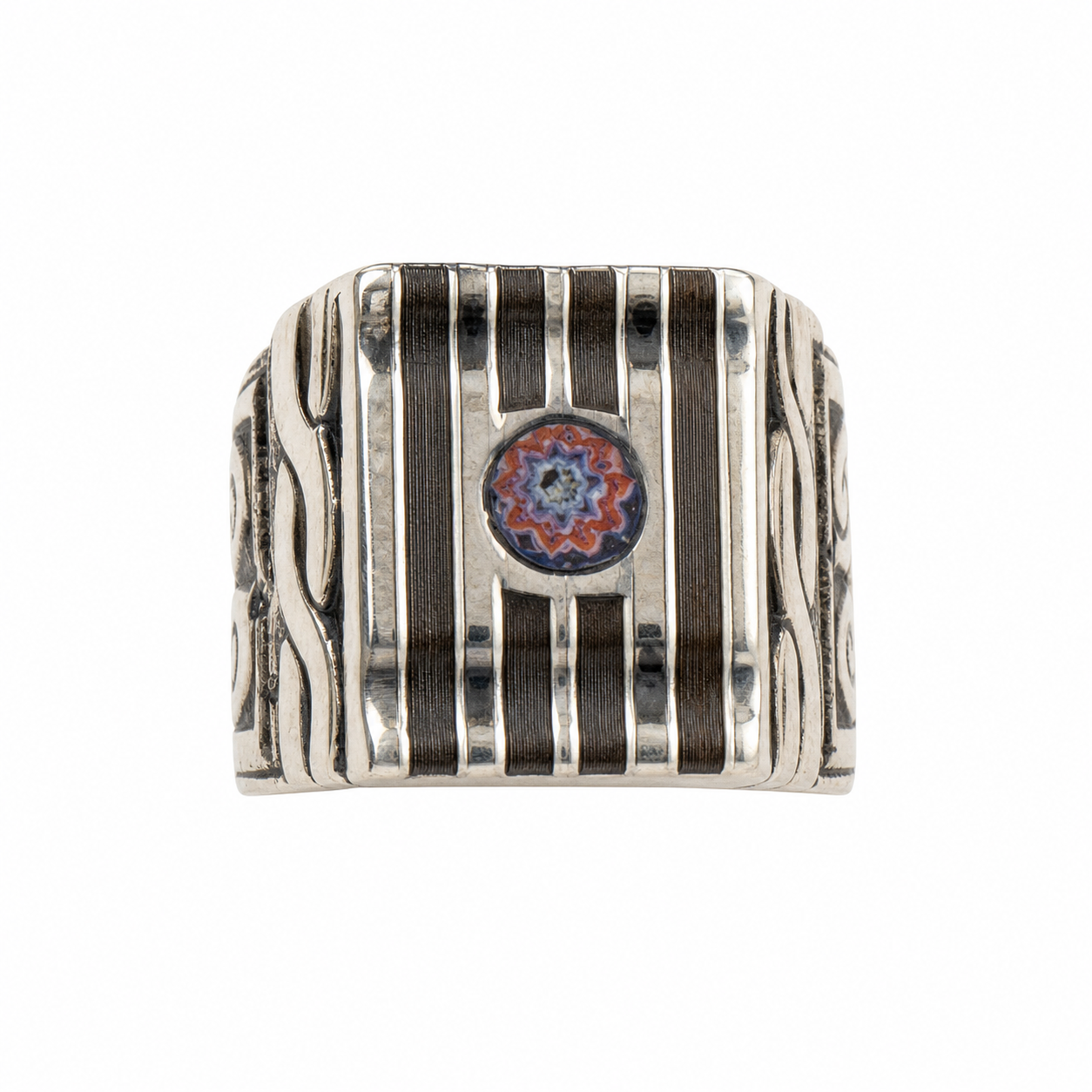 Berber Silver Ring: Tuareg African Handmade Chevron Bead Tribal Jewelry