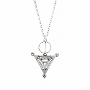 Berber Sterling Silver Fibula Necklace: Amazigh Jewelry