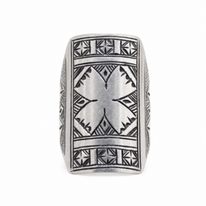 Berber Sterling Silver Ring: Handmade Engraved Tribal Jewelry, US Size 9