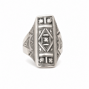 Berber Sterling Silver Ring: Handmade Ethnic Engraved Tribal Jewelry, Size 8