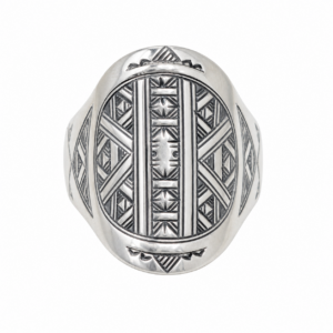Berber Sterling Silver Ring: Tuareg Engraved Tuareg Tribal Jewelry, Size 11 US