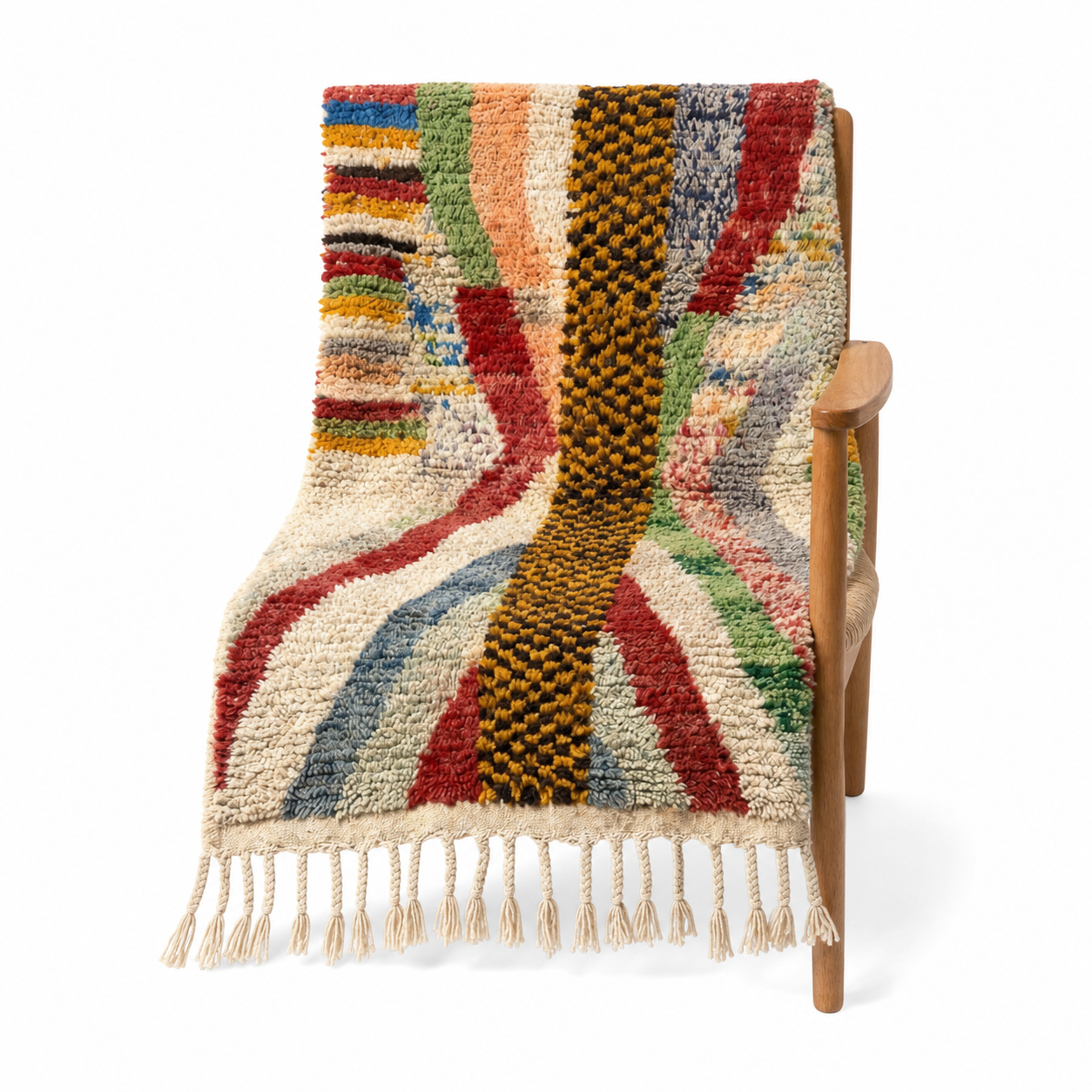 Boujaad Rug - Colorful Abstract Wool Rug - Handmade Art Rug - Bold Boho Area Rug - Multicolor Berber Carpet - Multiple Sizes